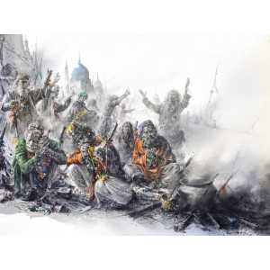 Ali Abbas, From Series of Miraqsam, 22 x 30 inch, Watercolor on Paper, Figurative Painting-AC-AAB-308